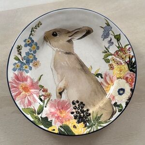 Floral Bunny Decorative Plate